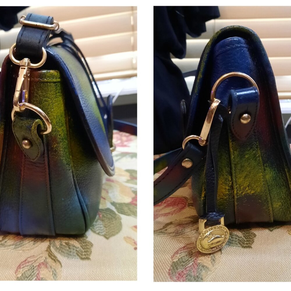 Vintage Dooney & Bourke Equestrian Leather Crossbody Shoulder Bag - Picture 10 of 16